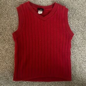 Red sweater vest